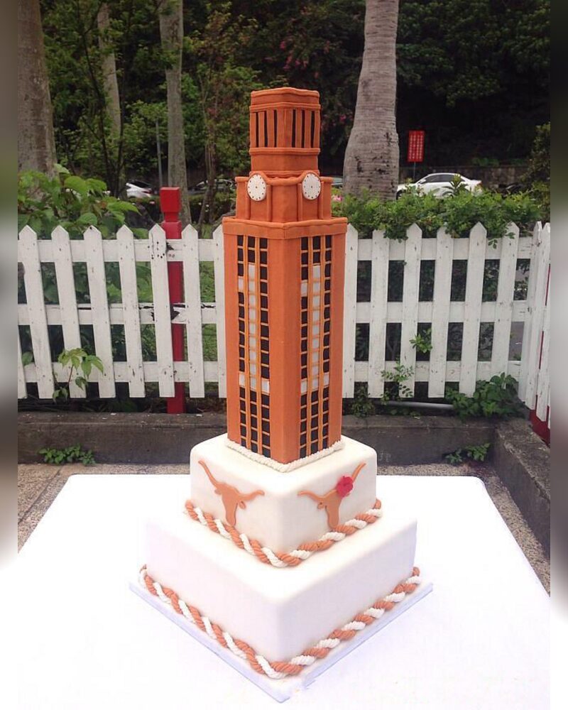 Sculpted UT Tower cake for Longhorn fans