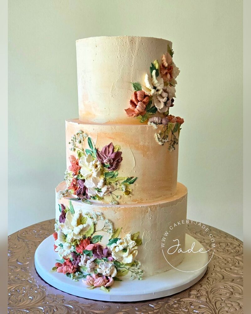 Palette-knife buttercream florals